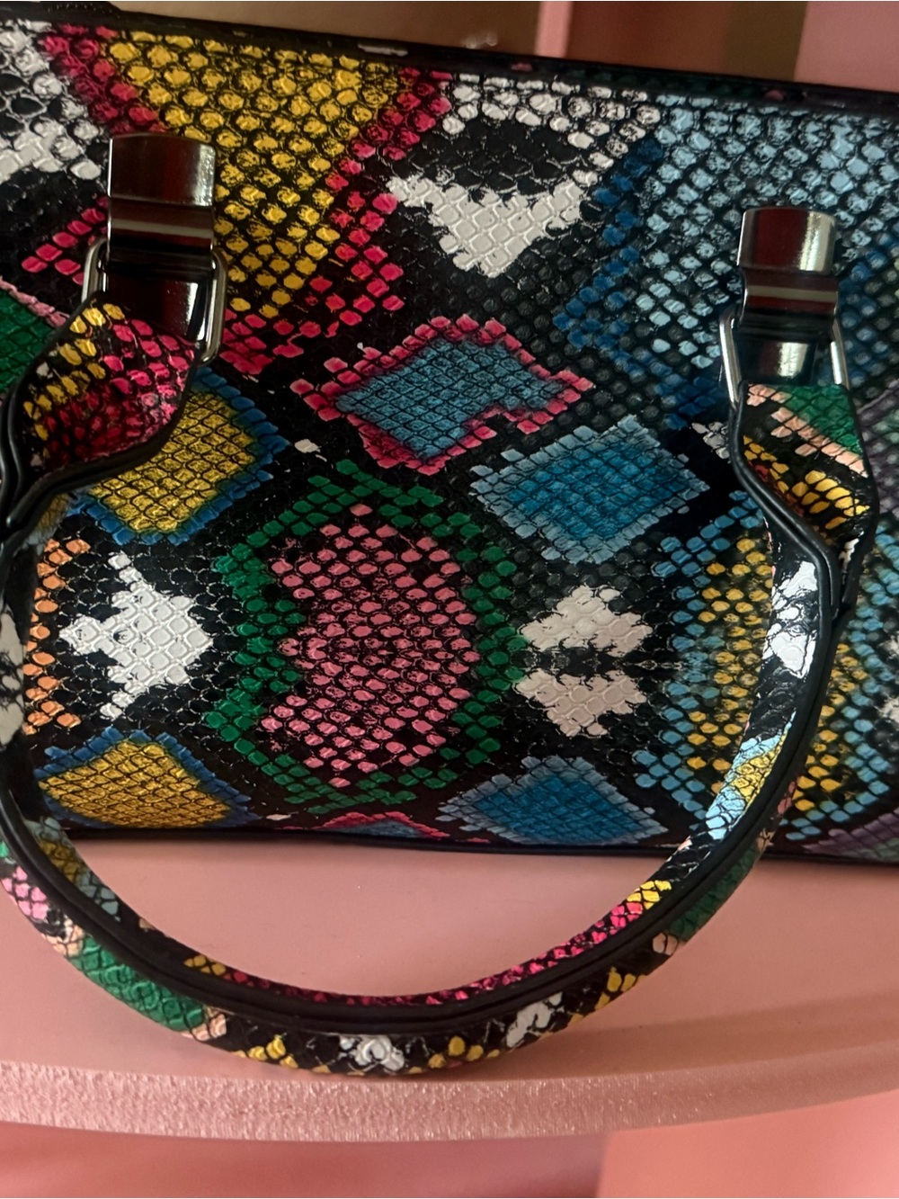 Multicolor Snake-Print Women’s Satchel Bag